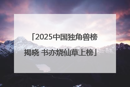 2025中国独角兽榜揭晓 书亦烧仙草上榜