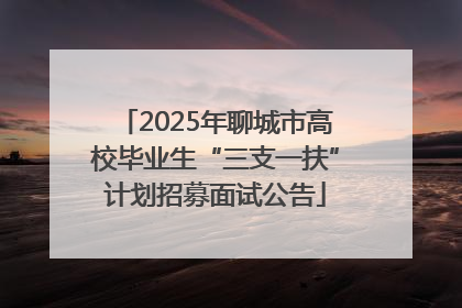 2025年聊城市高校毕业生“三支一扶”计划招募面试公告