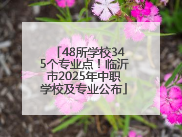 48所学校345个专业点！临沂市2025年中职学校及专业公布