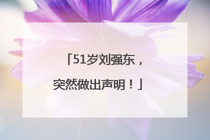 51岁刘强东，突然做出声明！